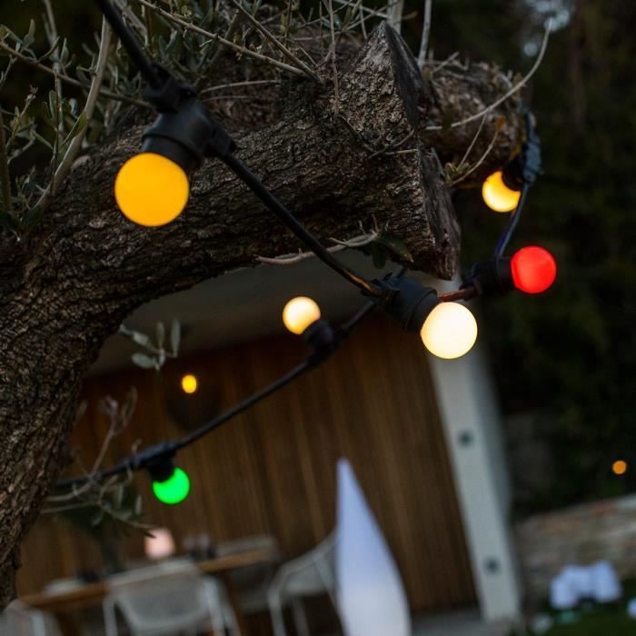 Guirnalda de luces LED para fiestas y estilo bistró - LUMISKY - Multicolor - 10 bombillas - 6,5 m