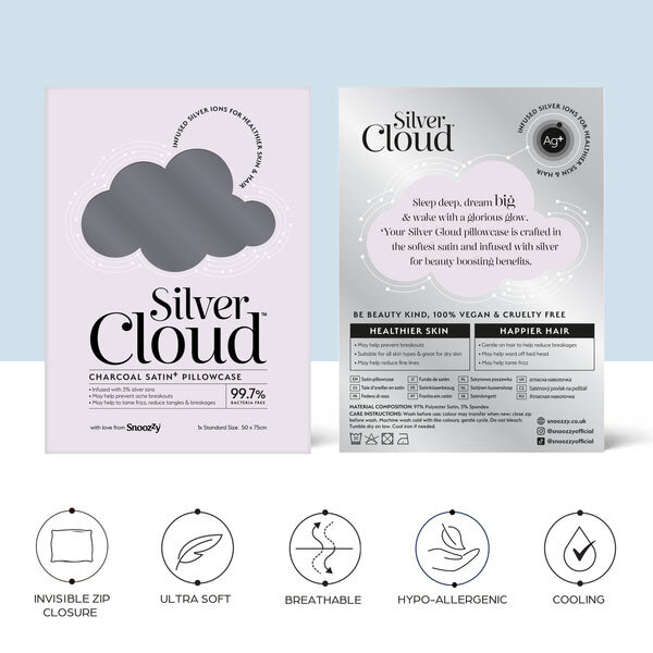 Zilveren Wolk Witte & Antraciet Kussensloopset
