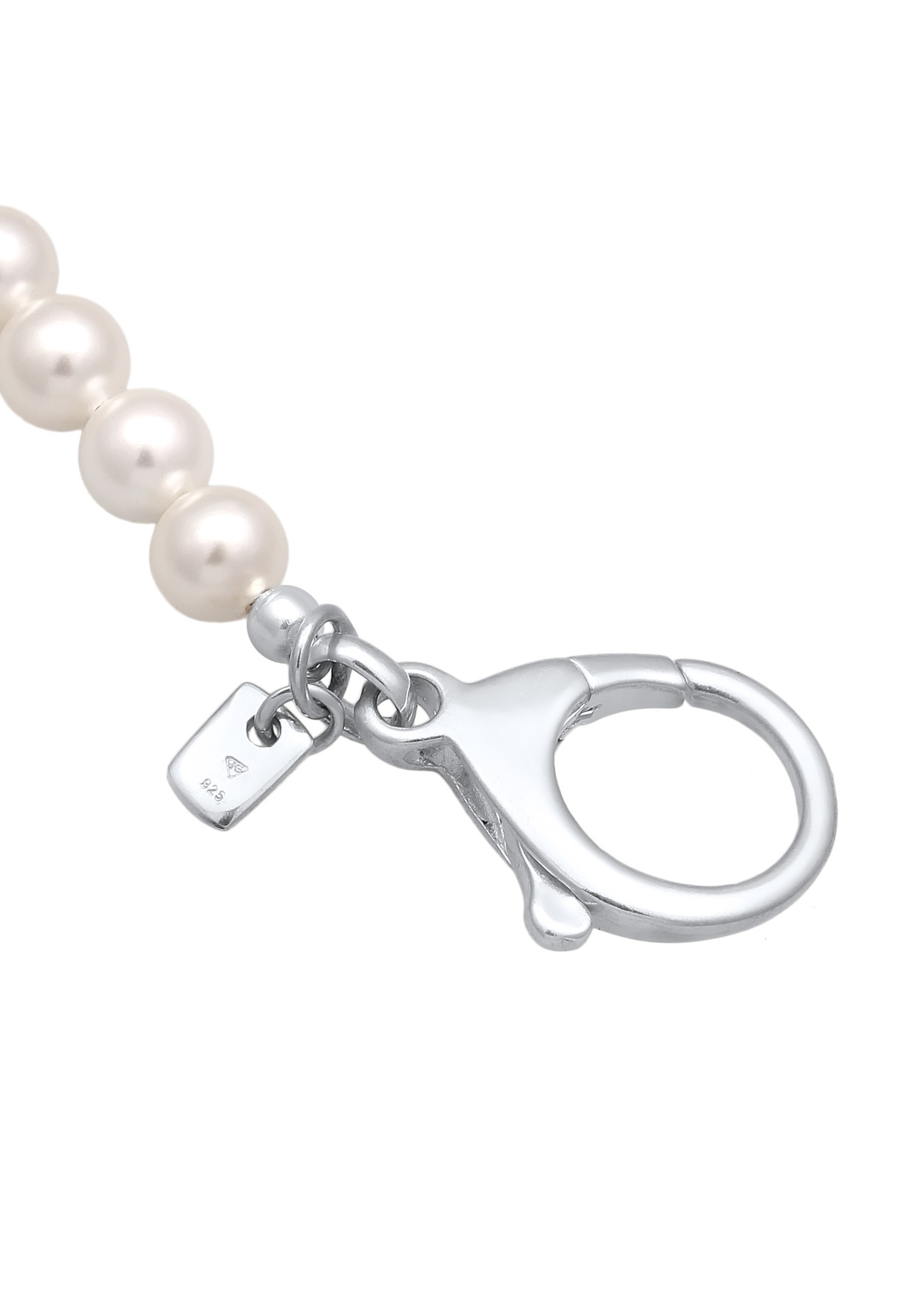 KUZZOI Kuzzoi Bijoux Accessoires Homme Coquillage Noyau Perles Blanc Argent Sterling 925 38 cm