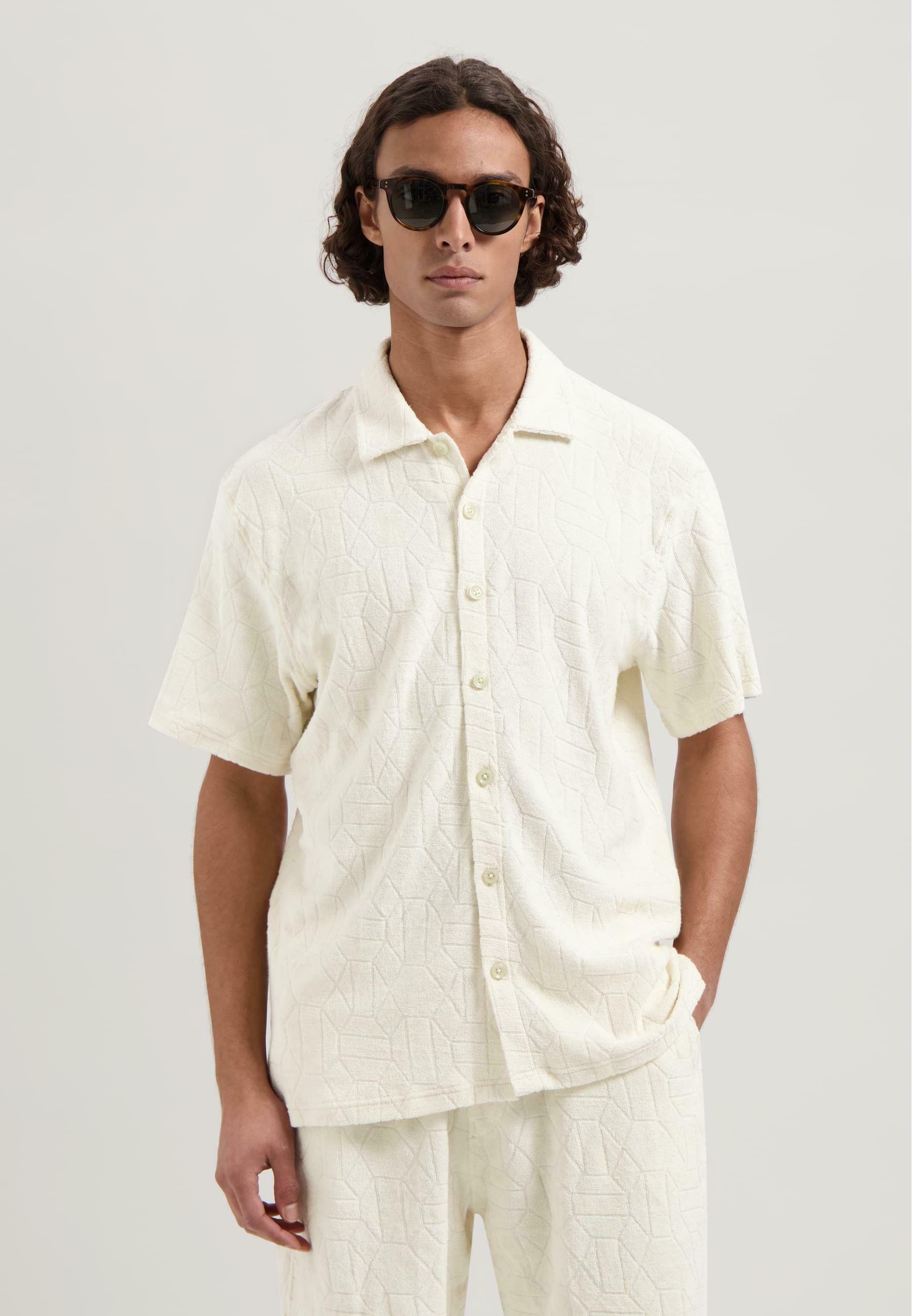 Dstrezzed Myron Hemd Jacquard Frottee - Hemd - Offwhite