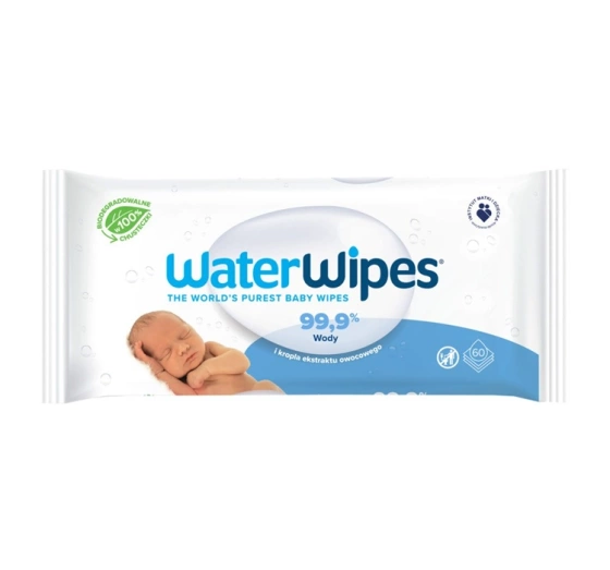 WaterWipes biodegradowalne chusteczki nawilżane 60 sztuk