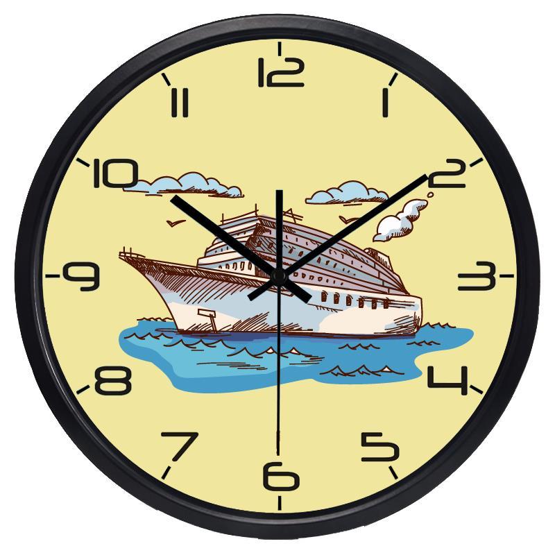 Retro scheepswandklok met zee- en mediterrane design.