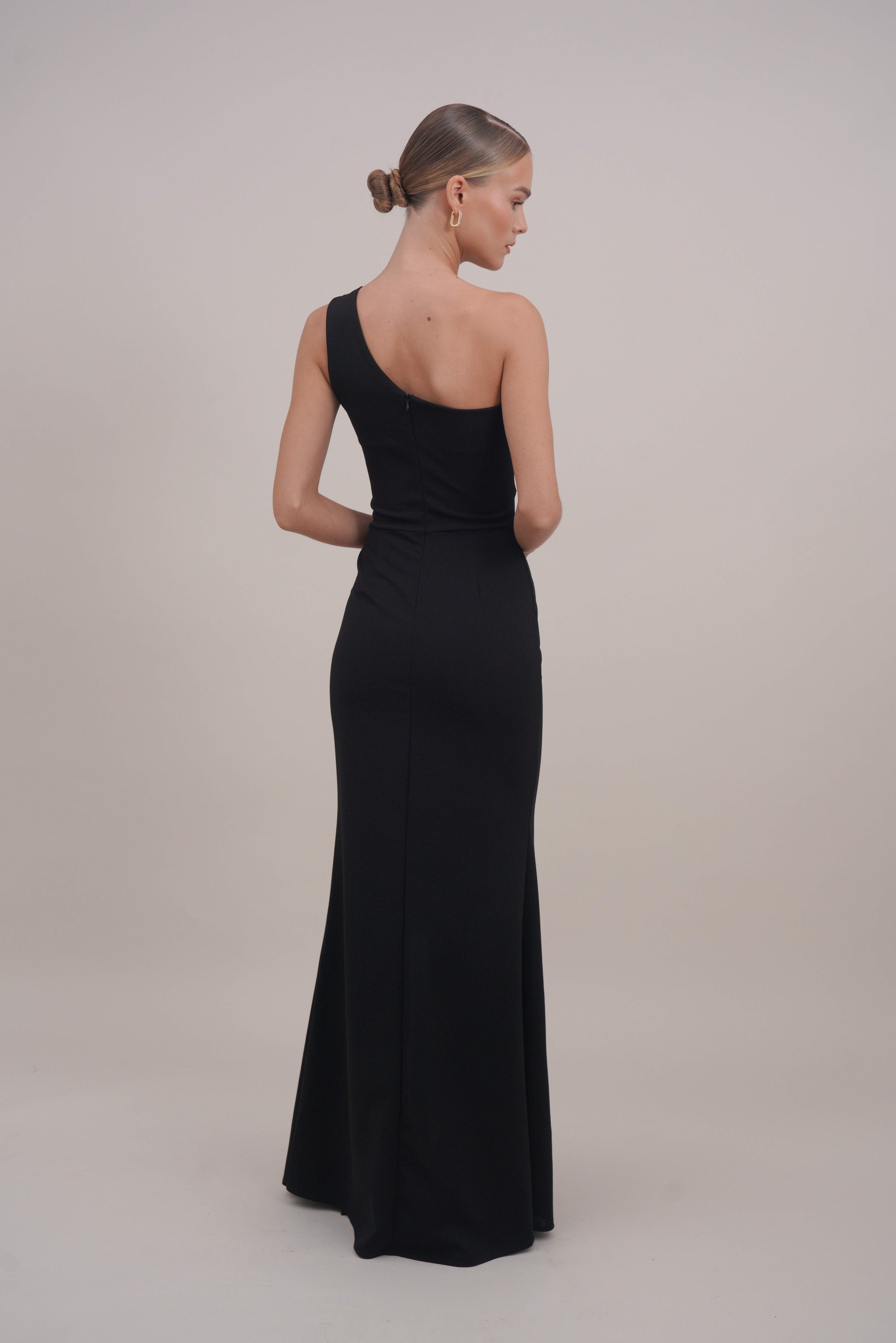 WAL G. MILLY ONE SHOULDER RUFFLE MAXI - Společenské šaty - black
