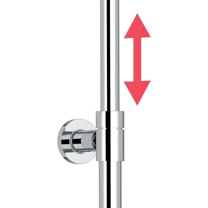 Columna de ducha termostática - JACOB DELAFON - Colette - Cabezal de ducha cuadrado de 20 cm - Ducha de mano de 4 chorros