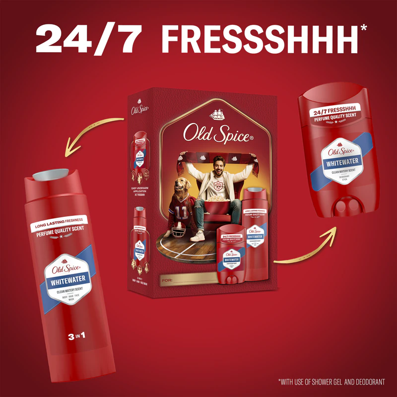 Kit de presente Old Spice para fãs de esportes aquáticos em águas bravas