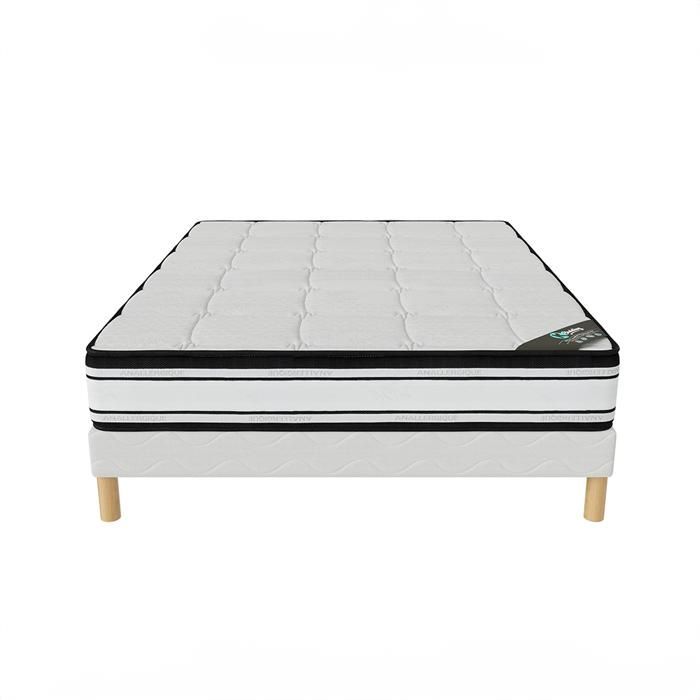 Base de cama + colchón ULTIMATE COMFORT 160x200 cm | Altura 22 cm | Ventilación optimizada | 4 patas | Firmeza y confort