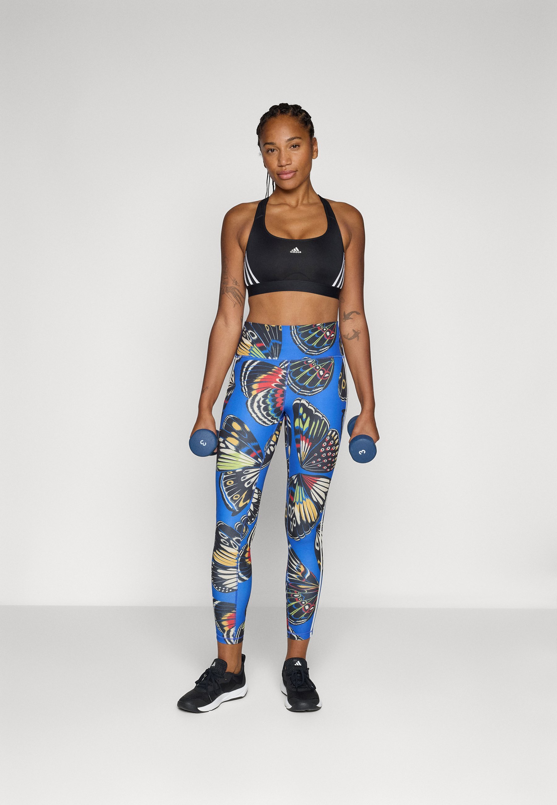 adidas Performance FARM LEGGINGS - Colanți - black/blue/lush red