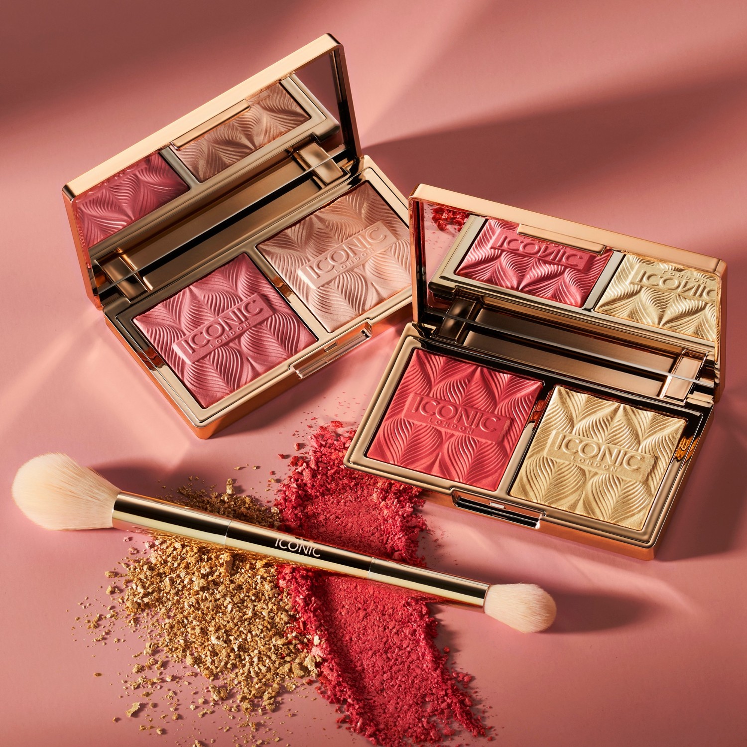 ICONIC LONDON Poederkwast Duo Kwast voor Highlighter en Blush – 50 g