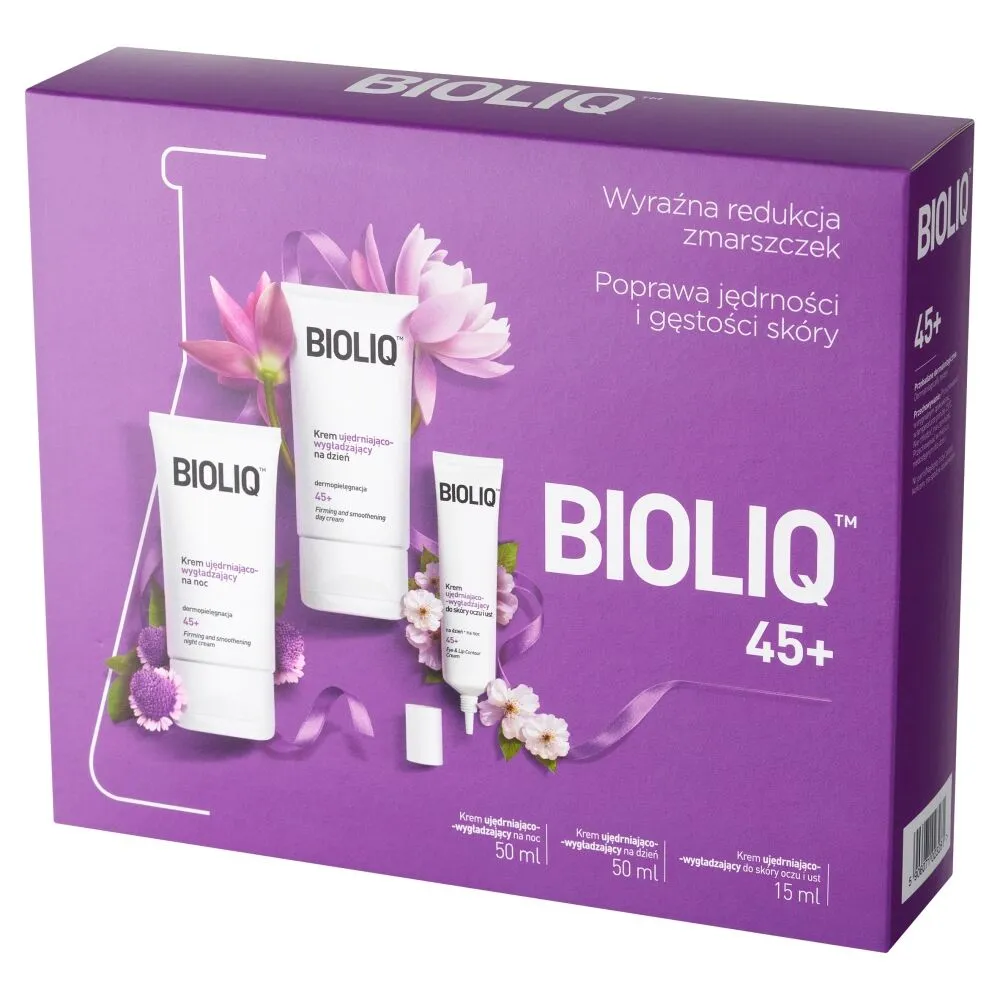 Bioliq Zestaw Kosmetyków 45+ Krem na dzień + Krem na noc+ Krem do oczu i ust