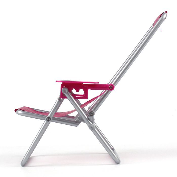 silla de playa plegable en miniatura de color rosa brillante, lindos muebles de escritorio, accesorios para muñecas, casa de muñecas, juguete