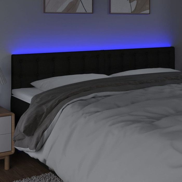 vidaXL LED Headboard Bedroom Furniture Double Bed Accessory Interior Bed Frame Headboard Black 3122062