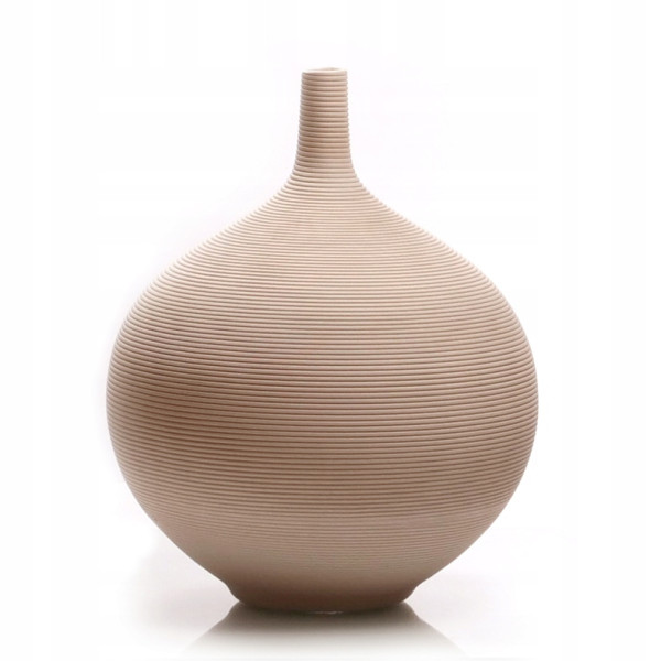 Wazon Biały Odcień Kremowy Dekoracyjny Ceramiczny Ozdobny na Gałązki - 24cm