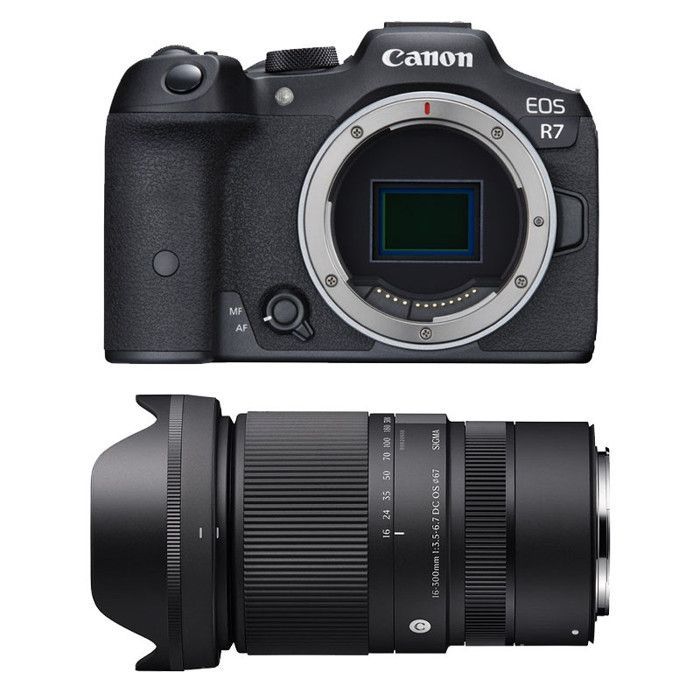 Canon EOS R7 hybride camera + Sigma 16-300mm f/3.5-6.7 DC OS Contemporary lens