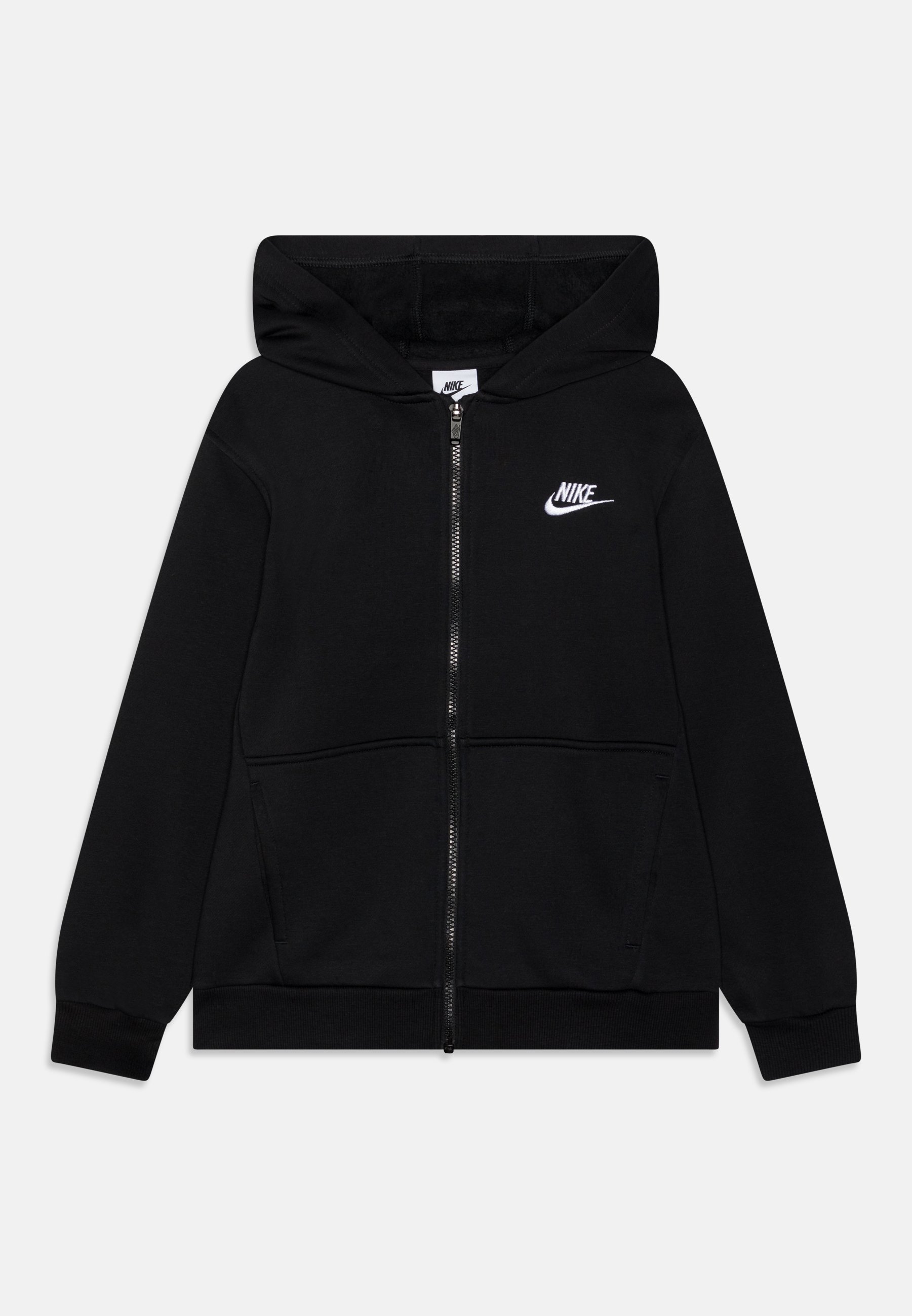 Nike Sportswear SPORTSWEAR CLUB FLEECE UNISEX - Sweatshirt met rits - zwart/wit