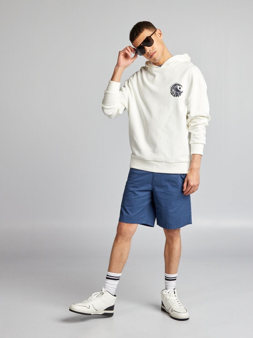 Bedrukte hoodie - WIT
