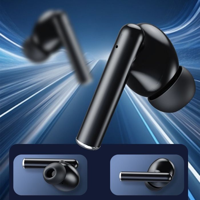 Auriculares inalámbricos DAM KW-07 TWS, Bluetooth 5.4, con cancelación activa de ruido (ANC). Estuche de carga con pantalla LED. 6,1 x 2,6 x 5,1 cm. Blanco.