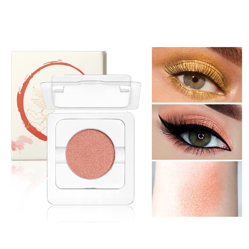 Palette de 8 fards à paupières métallisés, nacrés et mats, longue tenue, avec base et échantillon de maquillage.