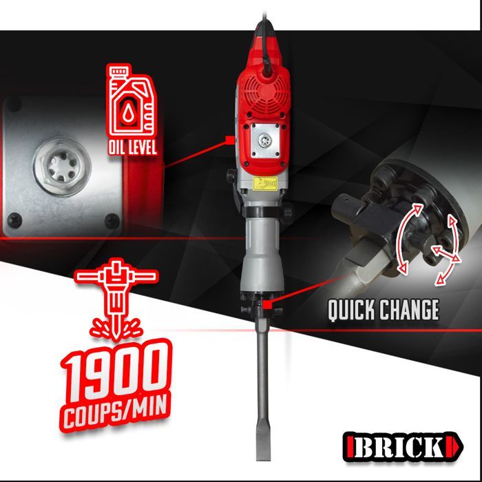 Martillo neumático de 1700 W y 60 julios con estuche - Ladrillo