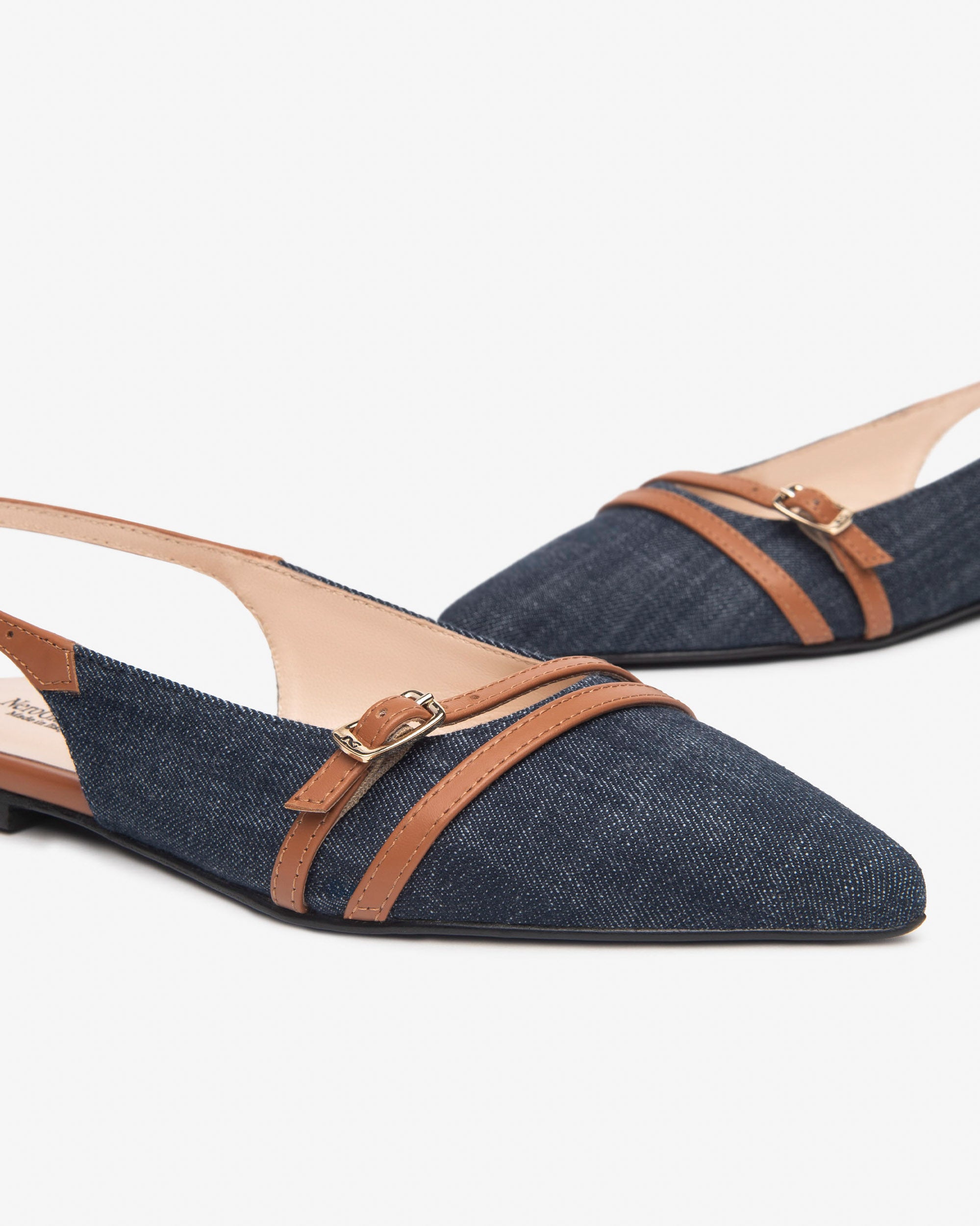  Ballerines en tissu et cuir pour femmes