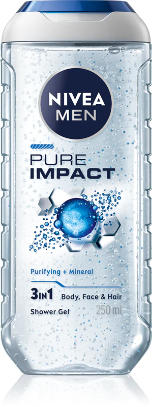Gel de banho NIVEA MEN Pure Impact para homens