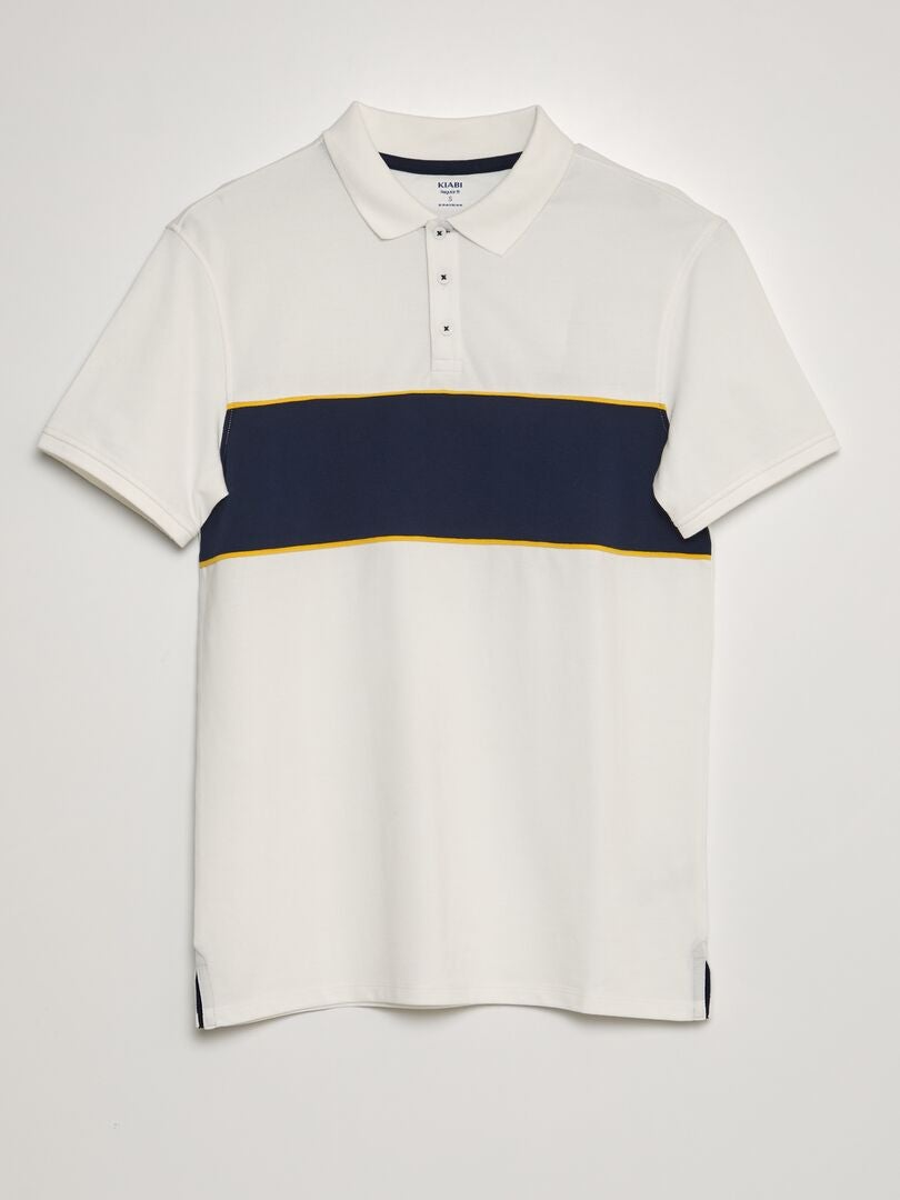 Polo shirt van katoenen piqué - WIT