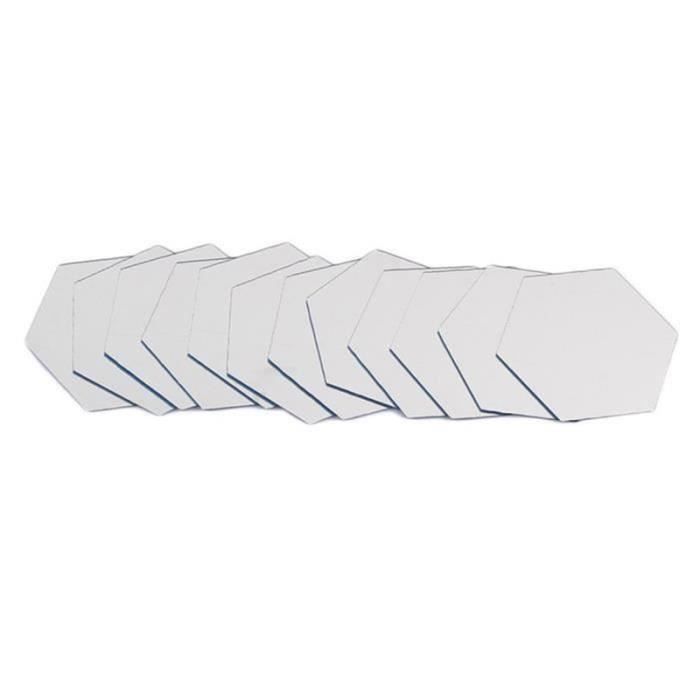 Adhesivos de pared acrílicos con efecto espejo hexagonal 3D - ZGEER - Plata - PVC - 126 * 110 mm
