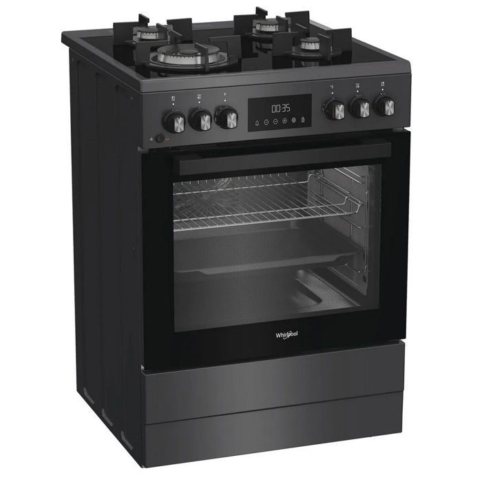 Fornuis - WHIRLPOOL - W6G8LCSWA - 72L Oven - 4 Gasbranders (Triple Crown) - Katalytische Reiniging
