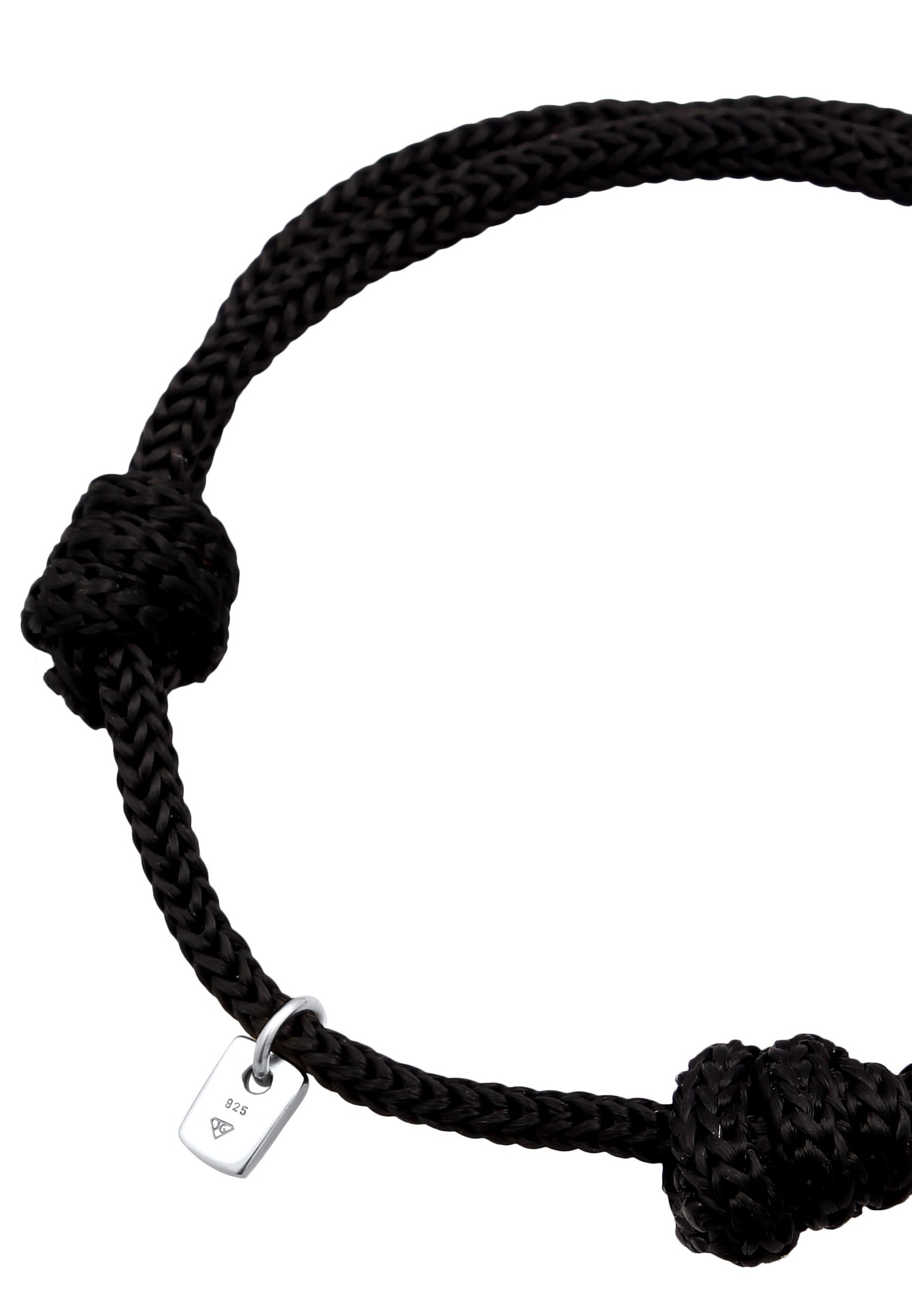 KUZZOI Hommes maillons ovale avec nylon en argent sterling 925