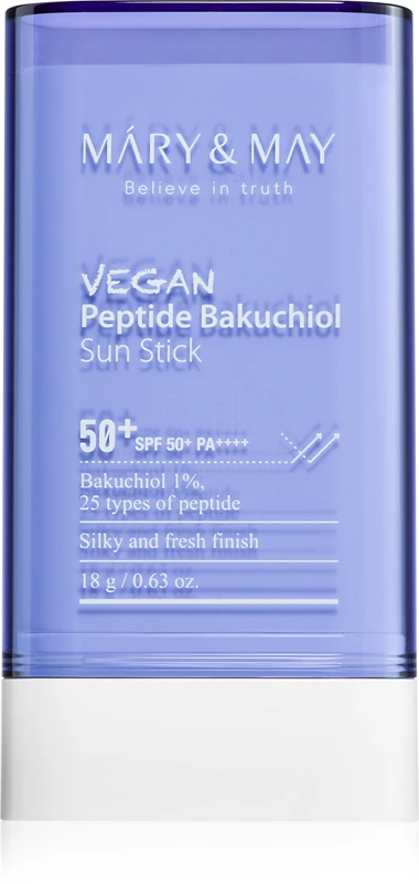 Protetor solar em bastão antirrugas Mary&May Peptide Bakuchiol Sun Stick.