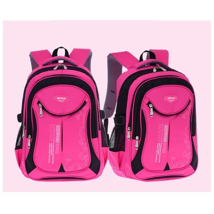 Zaino per università, borsa da campeggio, zaino scolastico, zaino per la scuola elementare, zaino per bambini, ragazzi e ragazze, età 6-12, impermeabile - rosa rosso