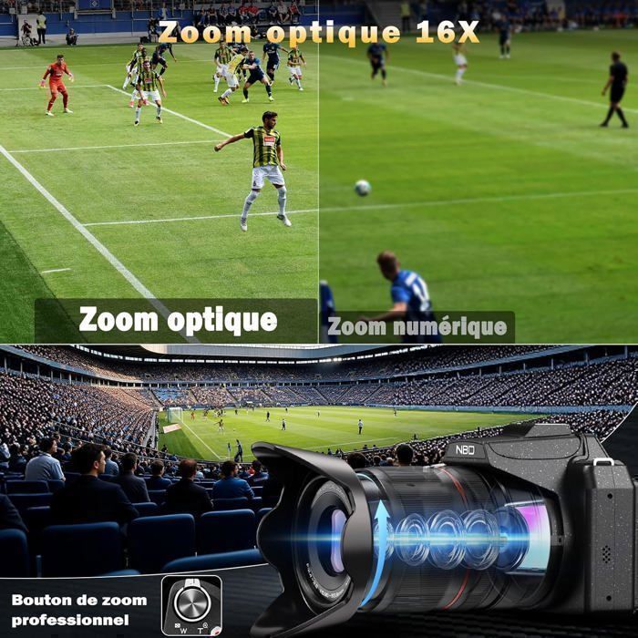 Câmera digital - NBD - 8K - 64MP - Zoom óptico de 16x - Tela de 2,8 polegadas com ângulo de 180°
