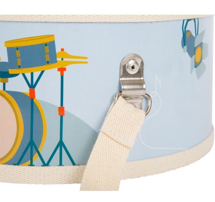 Instrument de musique pour enfants - SMALL FOOT COMPANY - Tambour Groovy Beats - Bleu - 3 à 8 ans - Bois