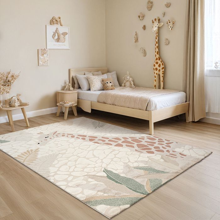 Alfombra infantil - THE CARPET - Jungle Kids - Crema - 120x170 cm - Sintética