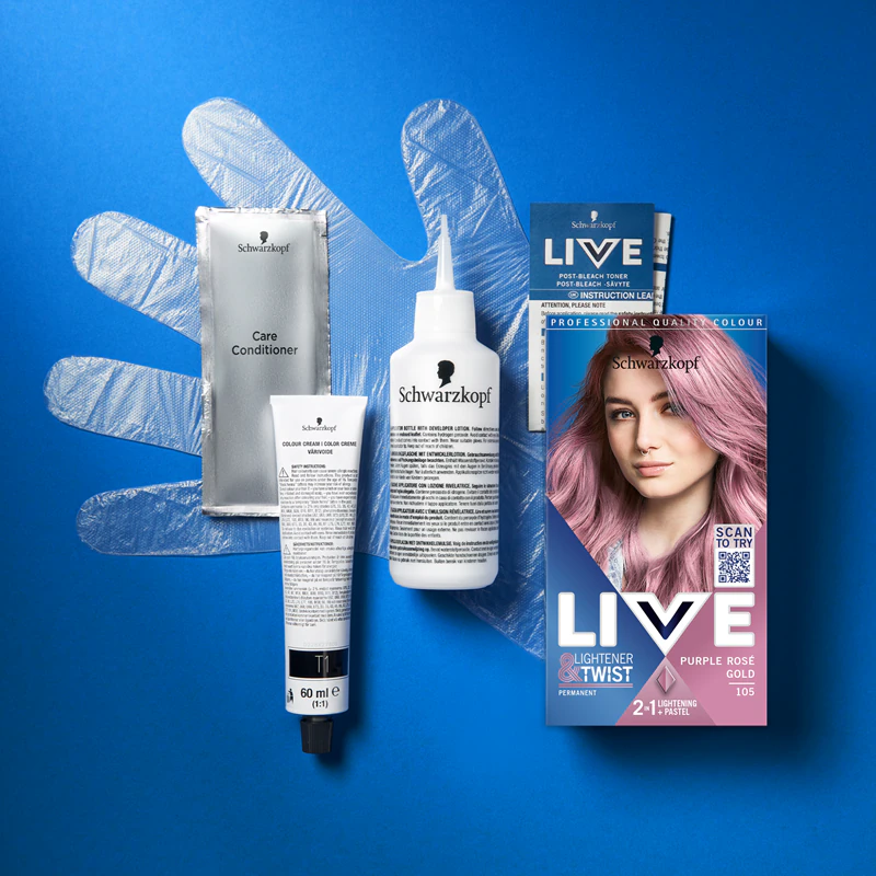 Schwarzkopf LIVE Lightener & Twist é uma tintura permanente para clarear cabelos.