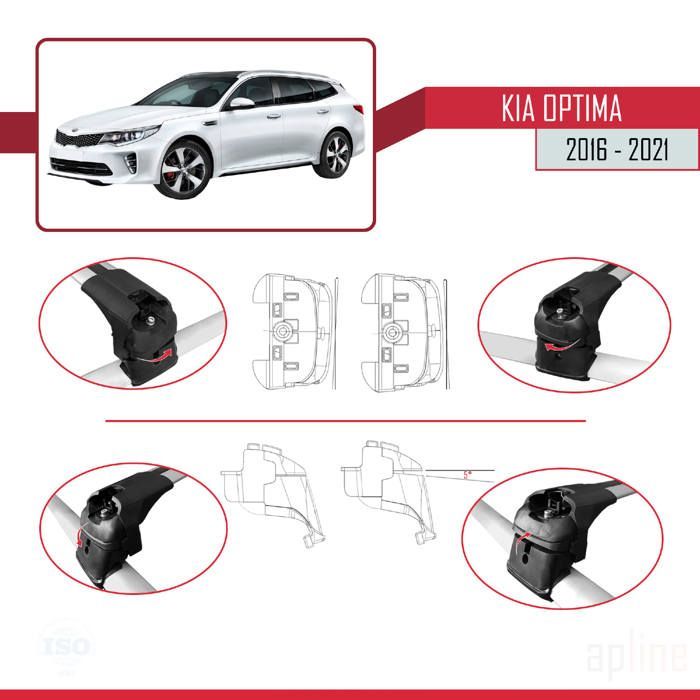 Dakdragers - ACE-2 - Kia Optima 2016-2021 - Aluminium - Grijs - Draagvermogen < 300 kg