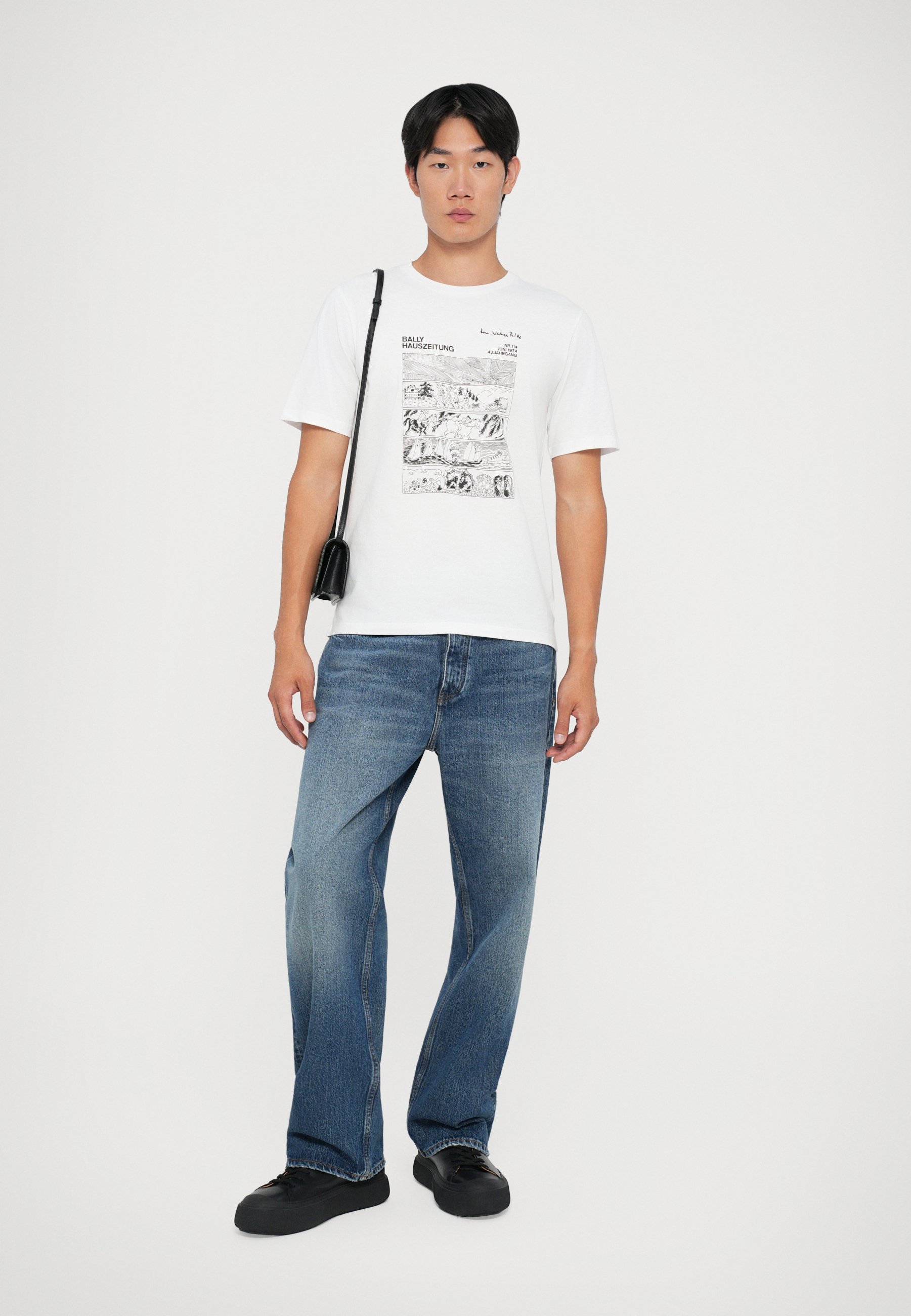 T-shirt Bally Print - bianco/nero