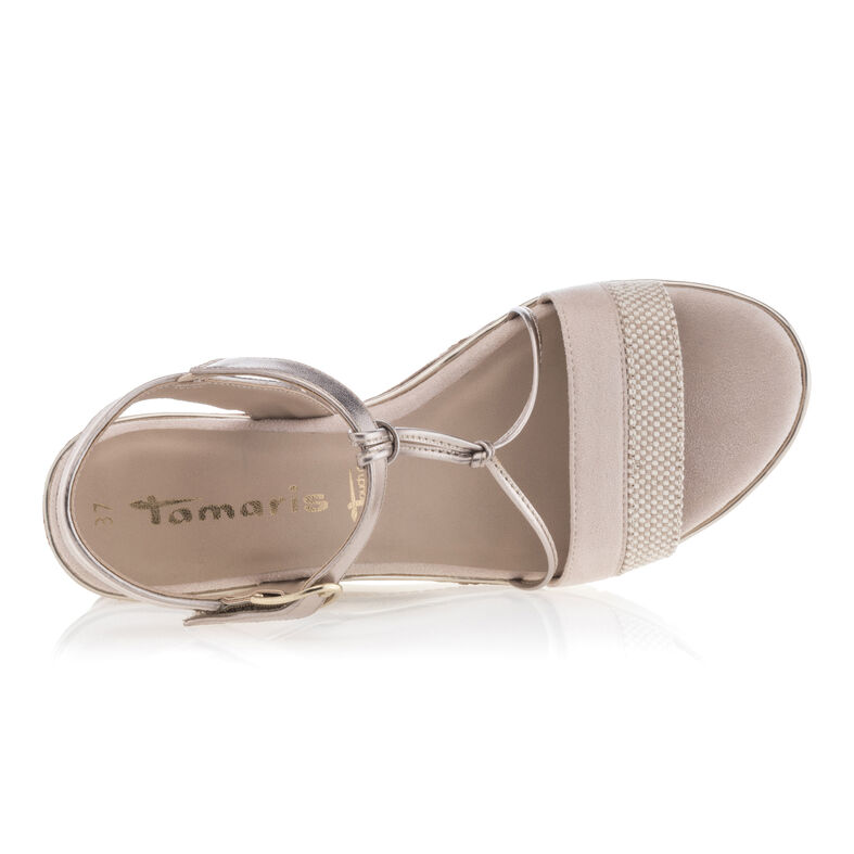 Beige sandaler / skor med öppen tå för kvinnor
