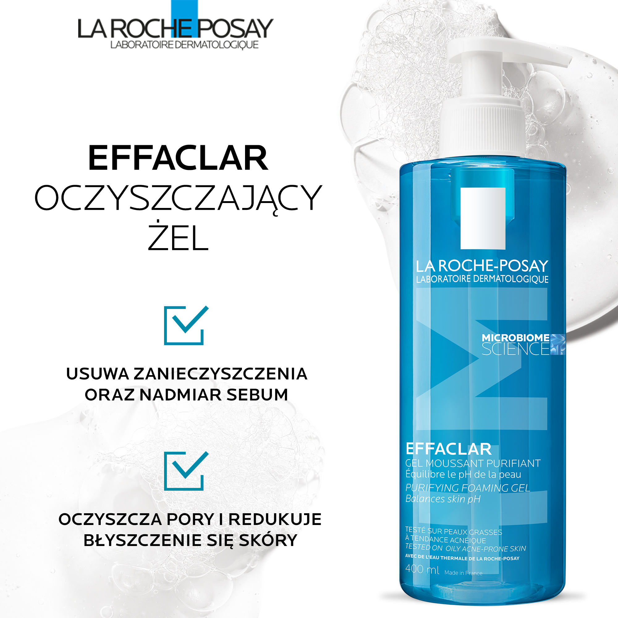 La Roche-Posay Effeclar -kasvojenpuhdistusgeeli 400 ml