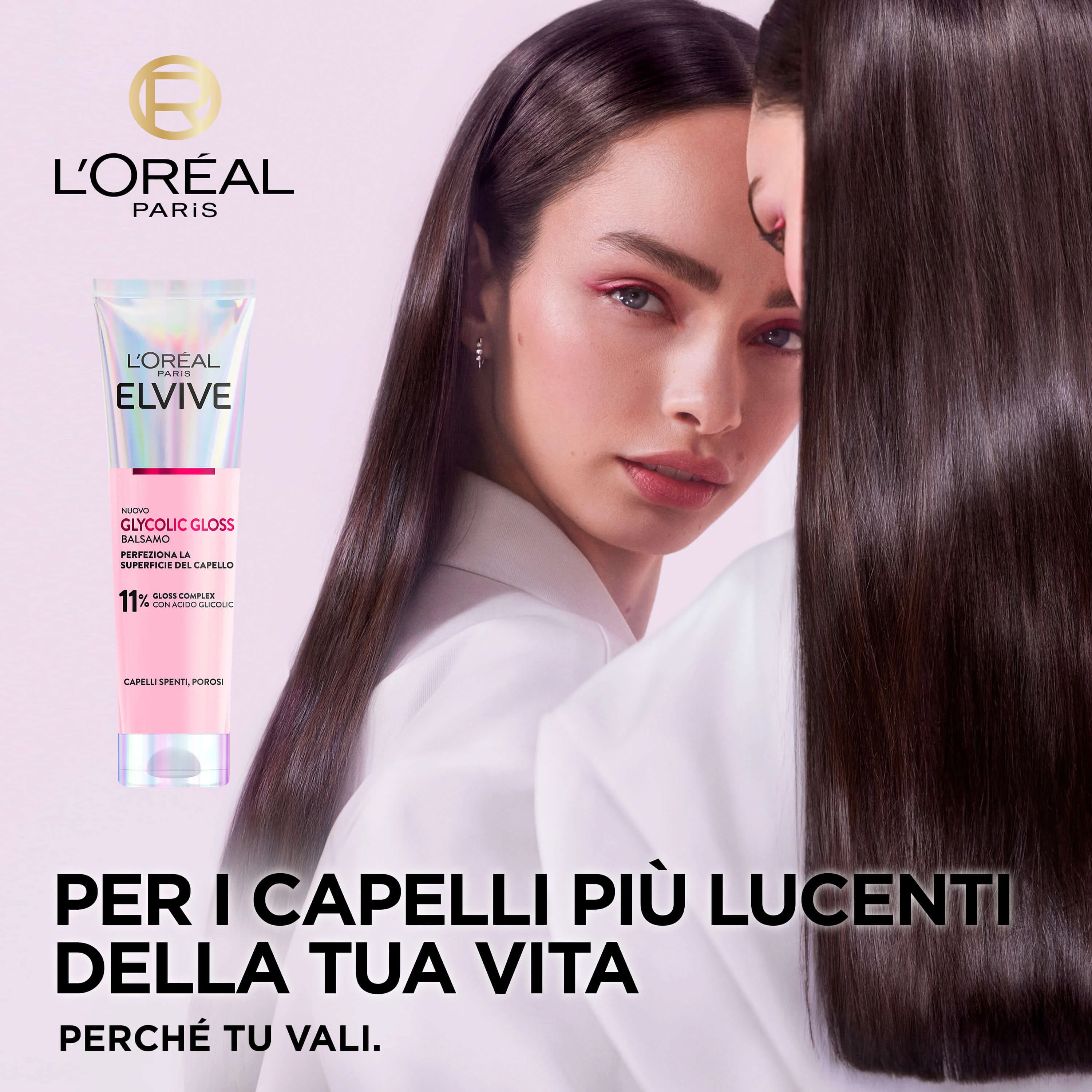 Elvive Glycolic Gloss Balsamo con Acido Glicolico - Balsamo Illuminante Capelli, Balsamo Riparatore Capelli