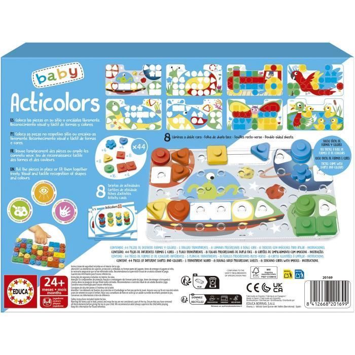 Articolors - Educational Game - EDUCA - Stacking of colored tokens and geometric shapes - Ages 2+