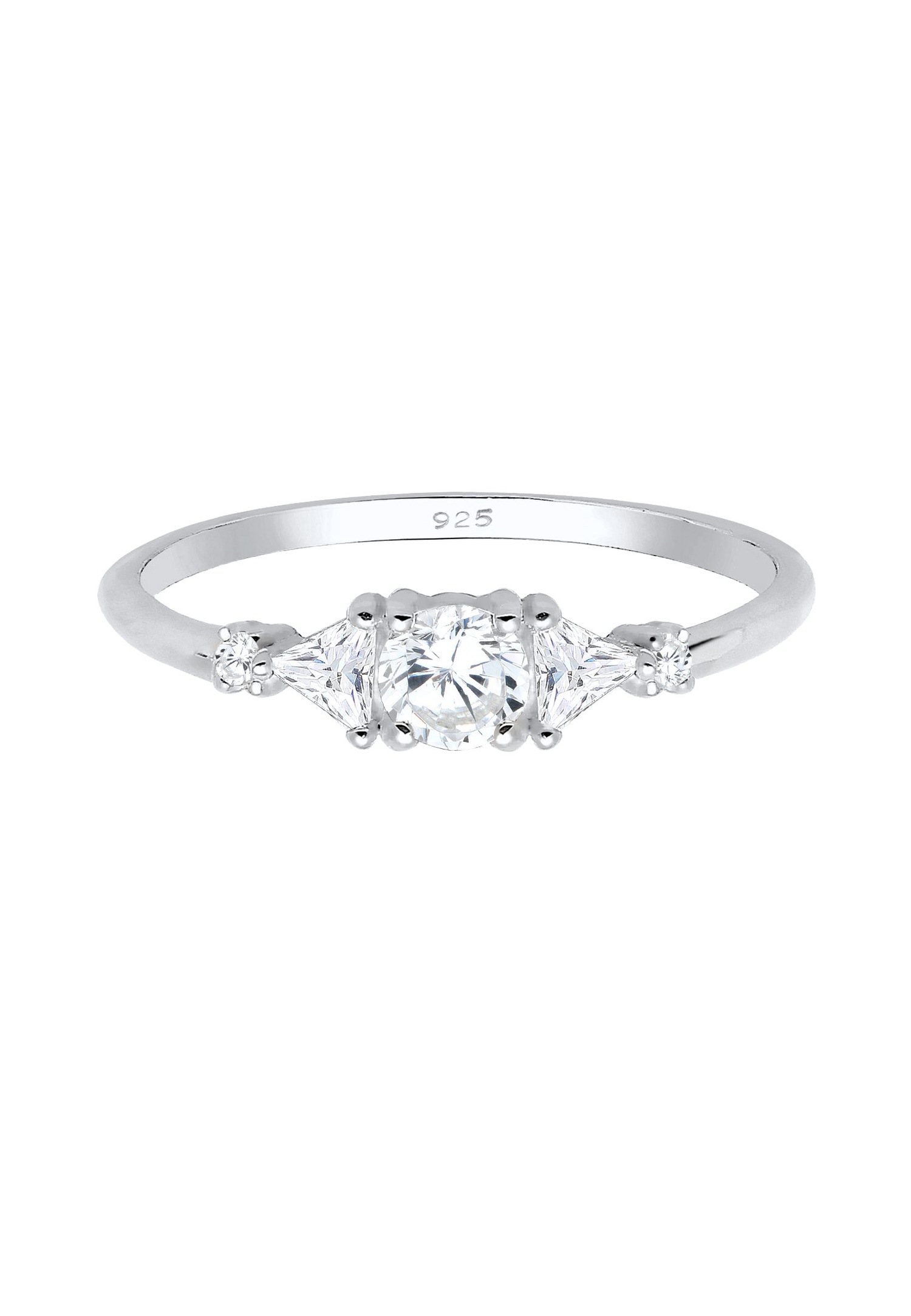 Elli PREMIUM Elli PREMIUM Bague Femmes Filigrane Géo étincelant avec cristaux de zirconium en argent sterling 925 plaqué or