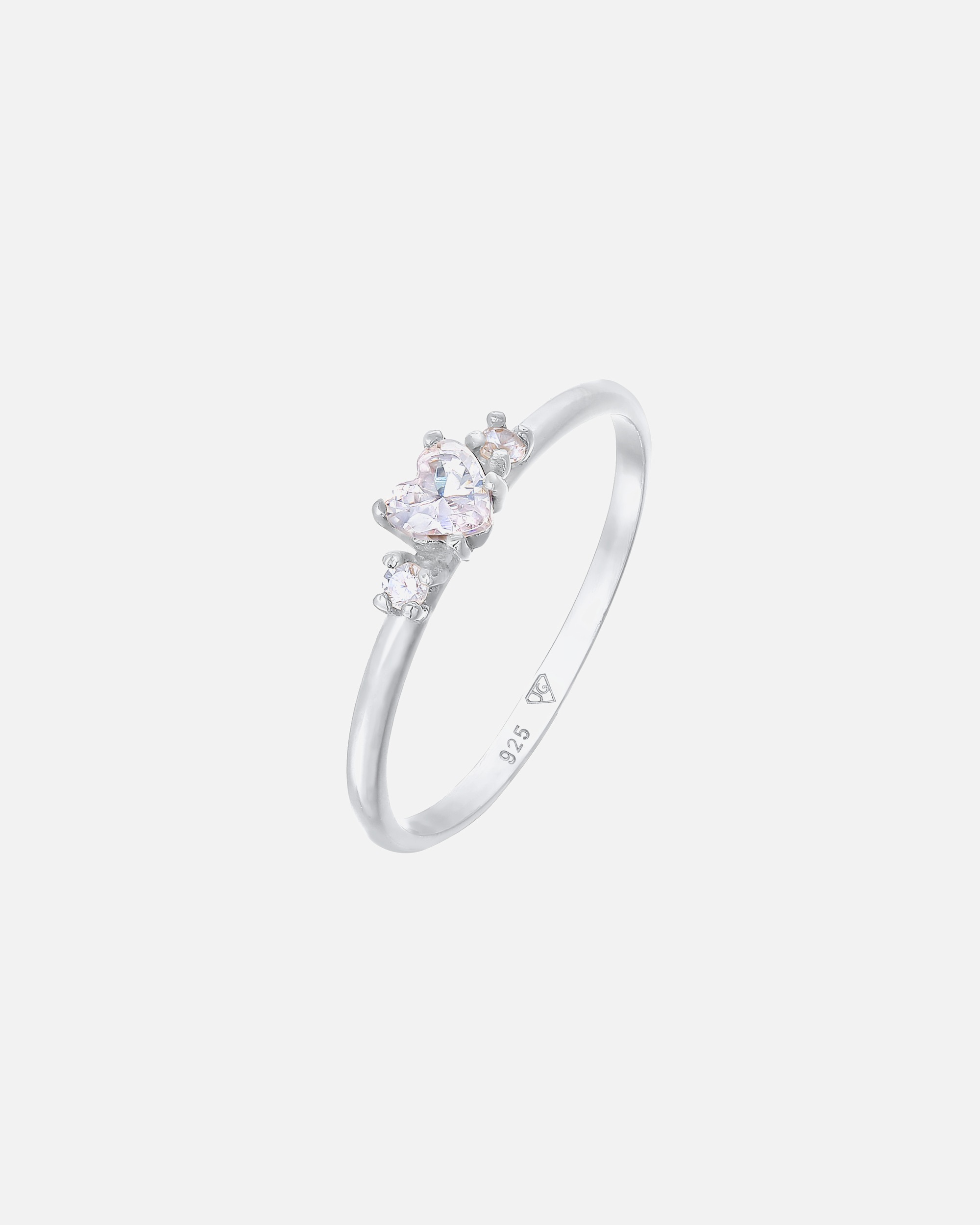 Elli Femmes Bague de fiançailles Cœur avec cristal de zirconium en argent sterling 925
