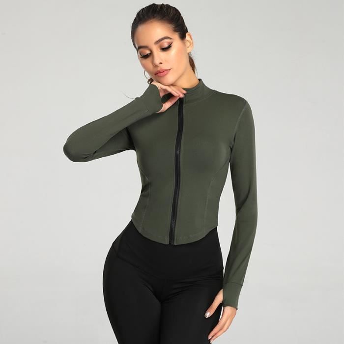 Damen-Laufjacke – Marke – Modell – Langärmlig – Atmungsaktiv – Grün