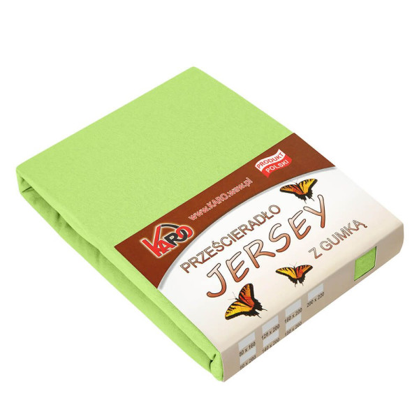 Prześcieradło jersey z gumką 60x120 limonkowe 058 KARO