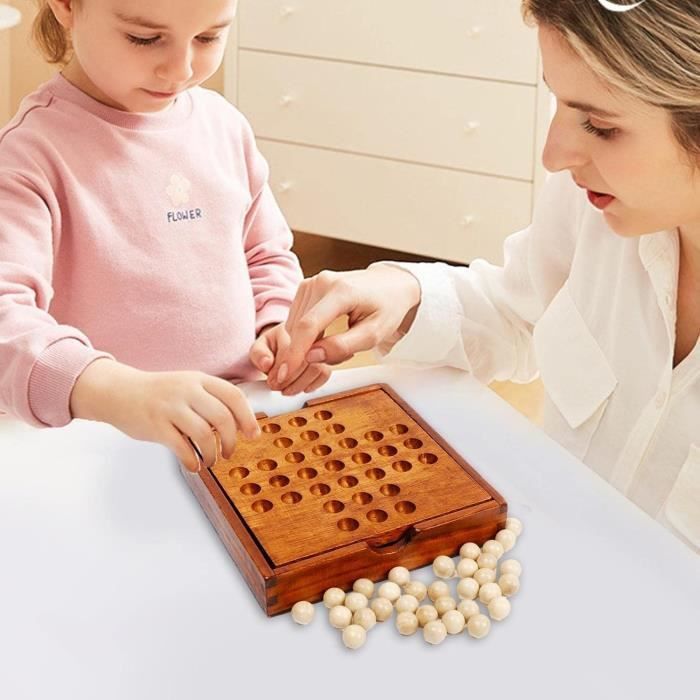 Jeu de société Solitaire en Bois - Classique - Cognitive Checkers - Couleur principale: Blanc