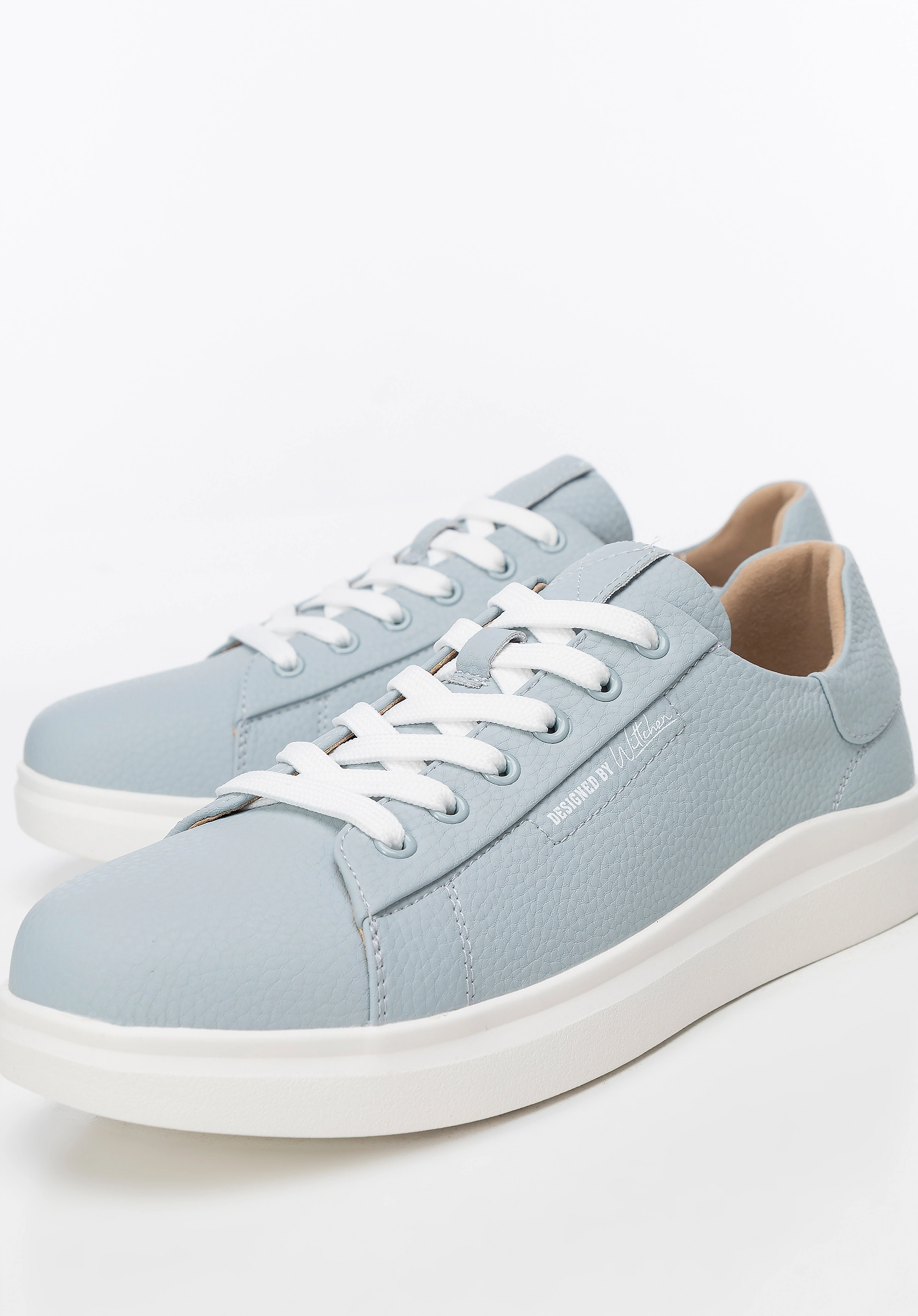 Damskie klasyczne sneakersy na platformie niebieskie