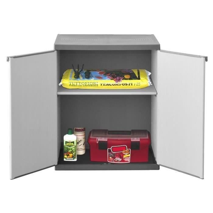 Set di 2 mobili bassi con 1 ripiano in resina TOOD