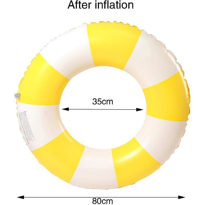 Opblaasbare zwemband voor volwassenen, zwemboei voor zwembadfeestjes - Binnendiameter 35 cm (geel)