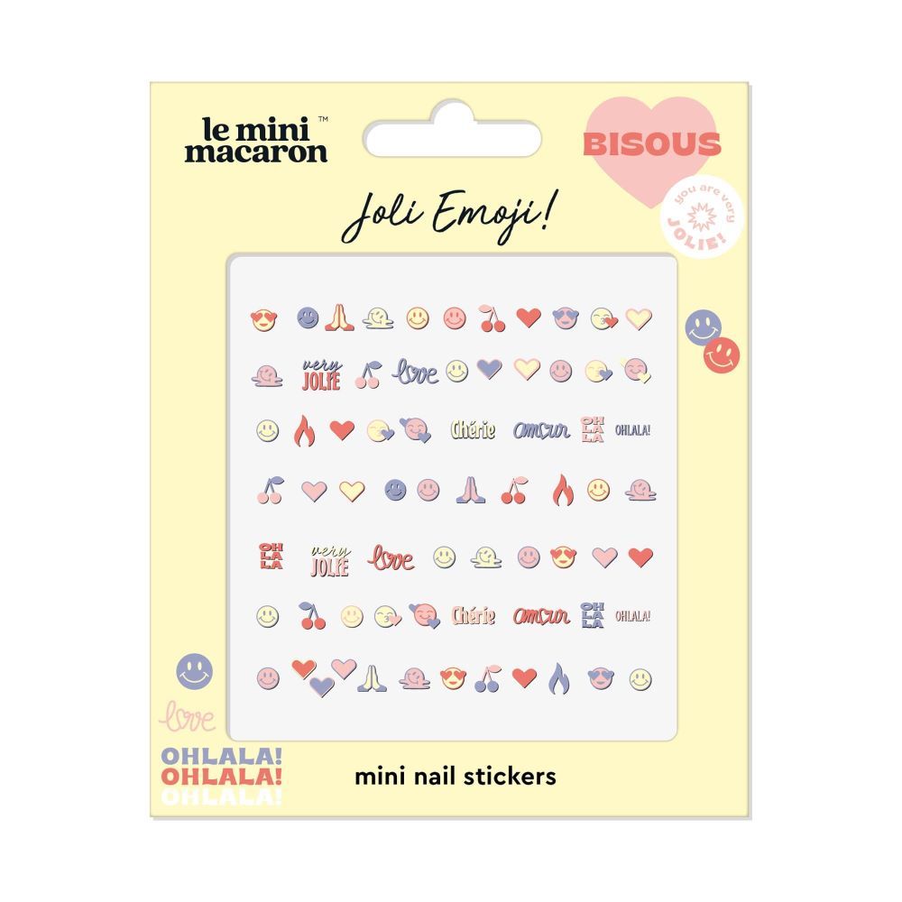 Nalepke za nohte z ljubkimi emoji Dekoracija in poslikava nohtov