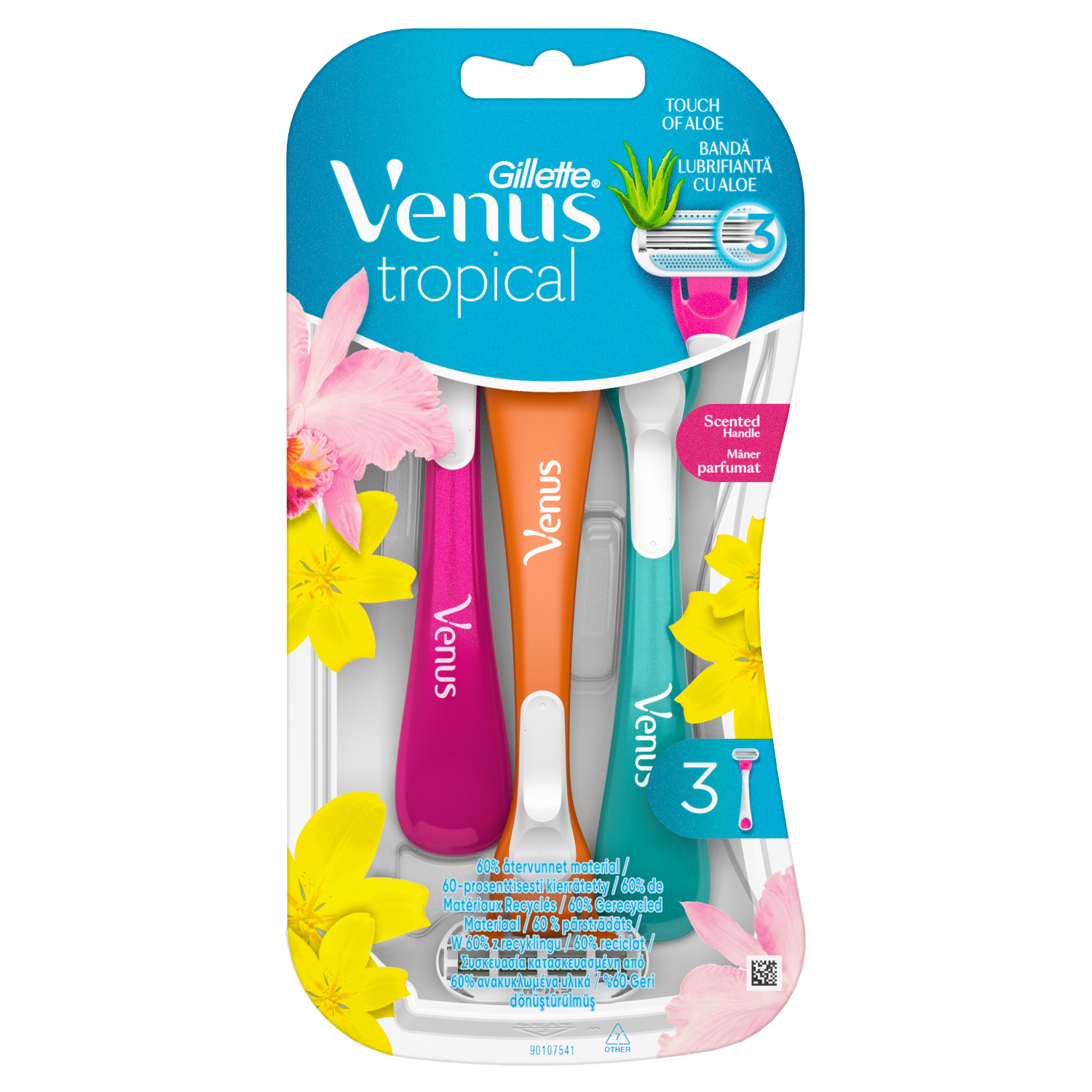 Maquinillas de afeitar Gillette Venus Tropical para mujer, 3 unidades
